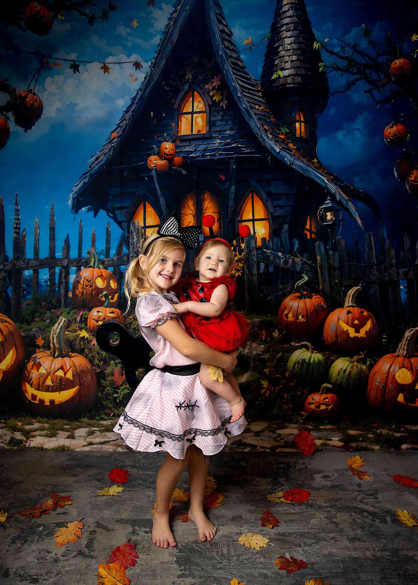 Kate Halloween Pumpkin House Backdrop Designed by Chain Photography - Kate Backdrop AU