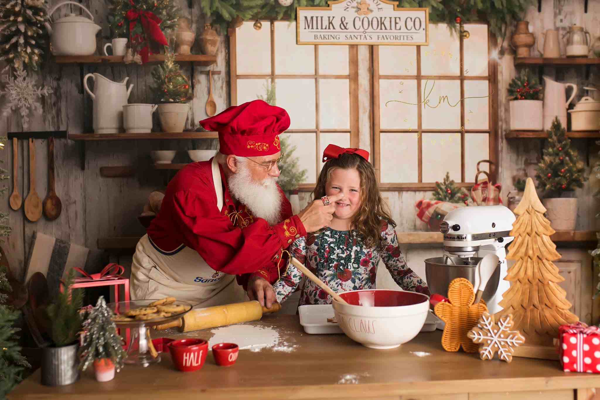 Kate White Christmas Kitchen Backdrop Designed by Emetselch - Kate Backdrop AU