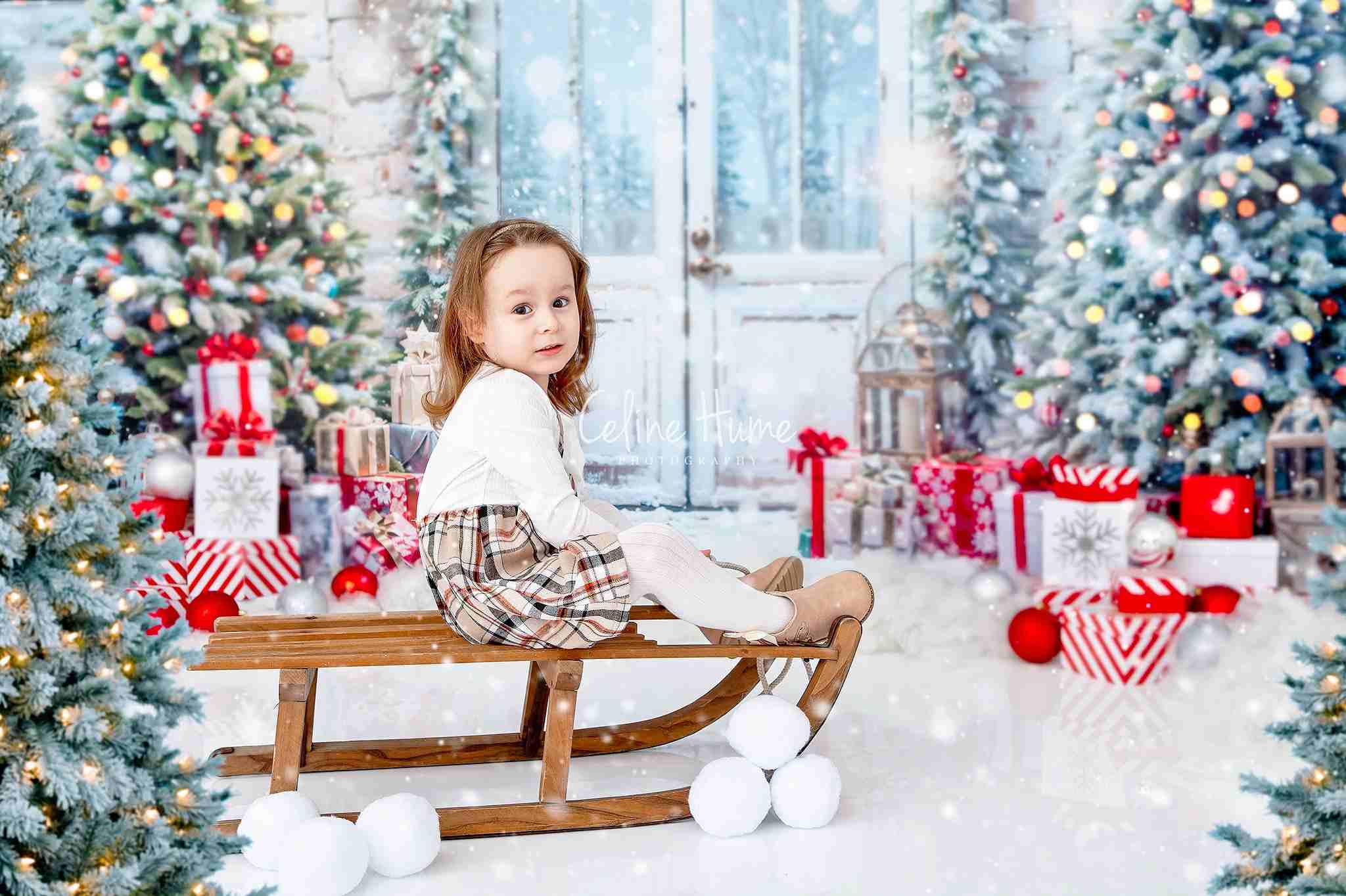 Kate Christmas Tree Gift Door Backdrop Designed by Emetselch - Kate Backdrop AU