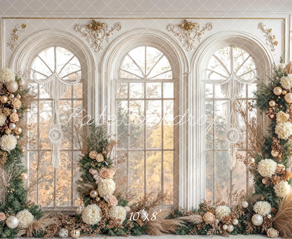 Kate Flower Arch Windows Fleece Backdrop Designed by Emetselch - Kate Backdrop AU