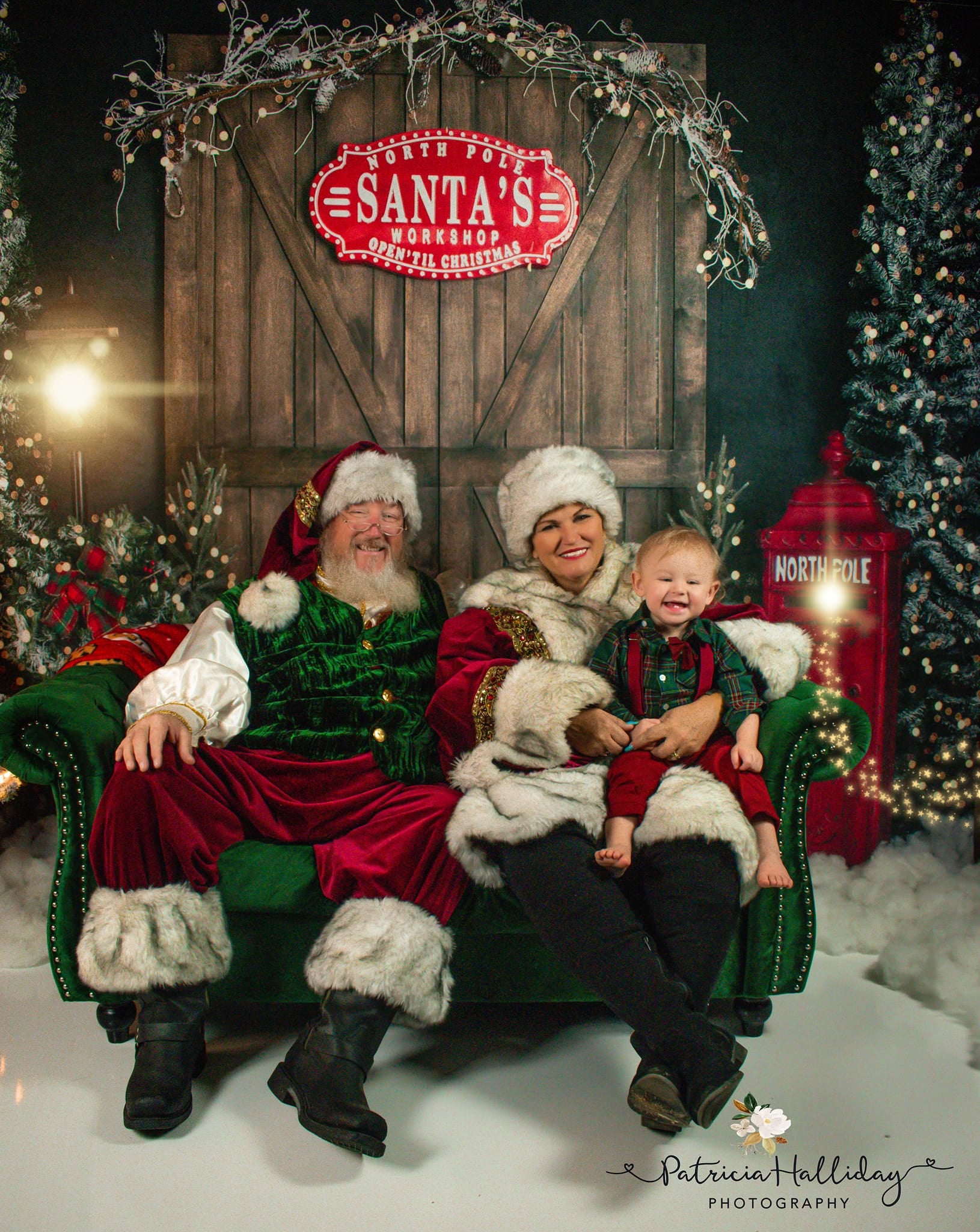 Kate Christmas Santa's Workshop Door With Lights Backdrop Designed by Abbas Studio - Kate Backdrop AU