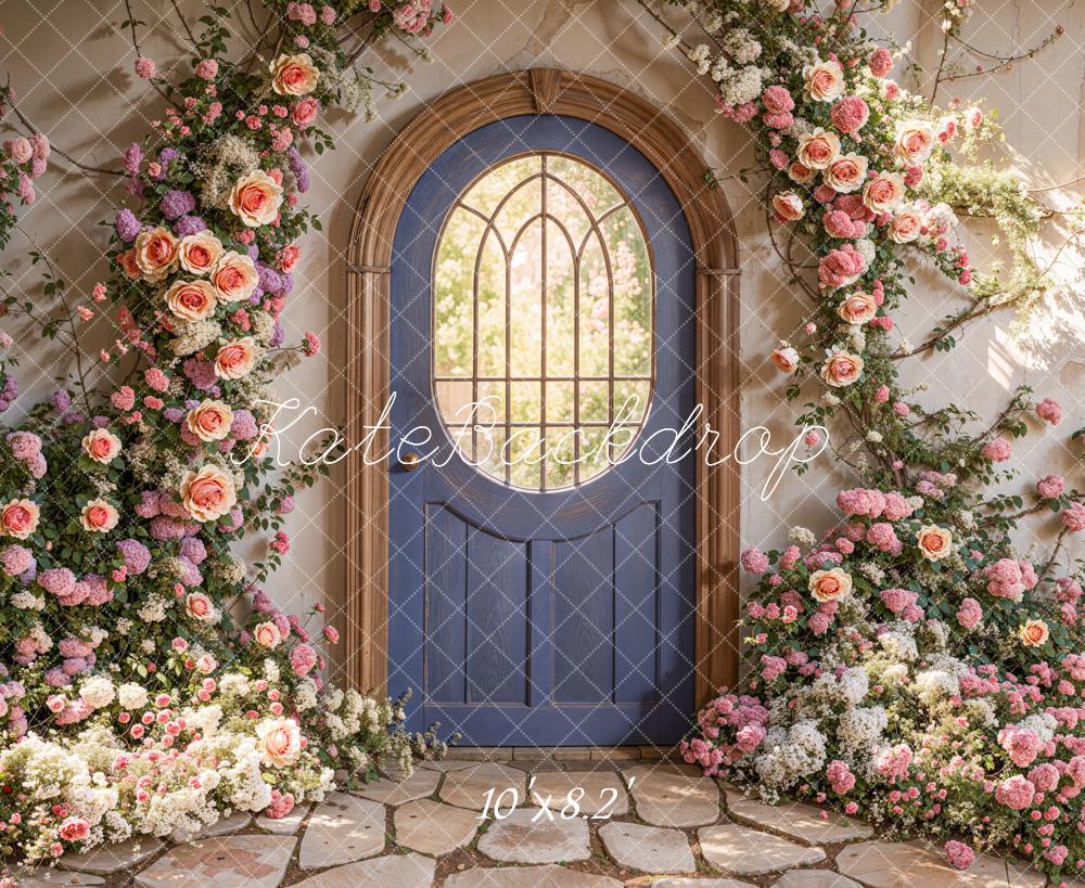 Kate Flower Arch Door Stone Backdrop Designed by Emetselch