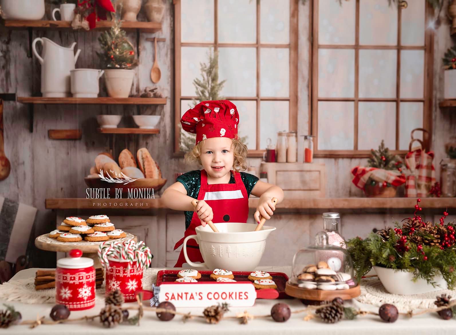 Kate White Christmas Kitchen Backdrop Designed by Emetselch - Kate Backdrop AU