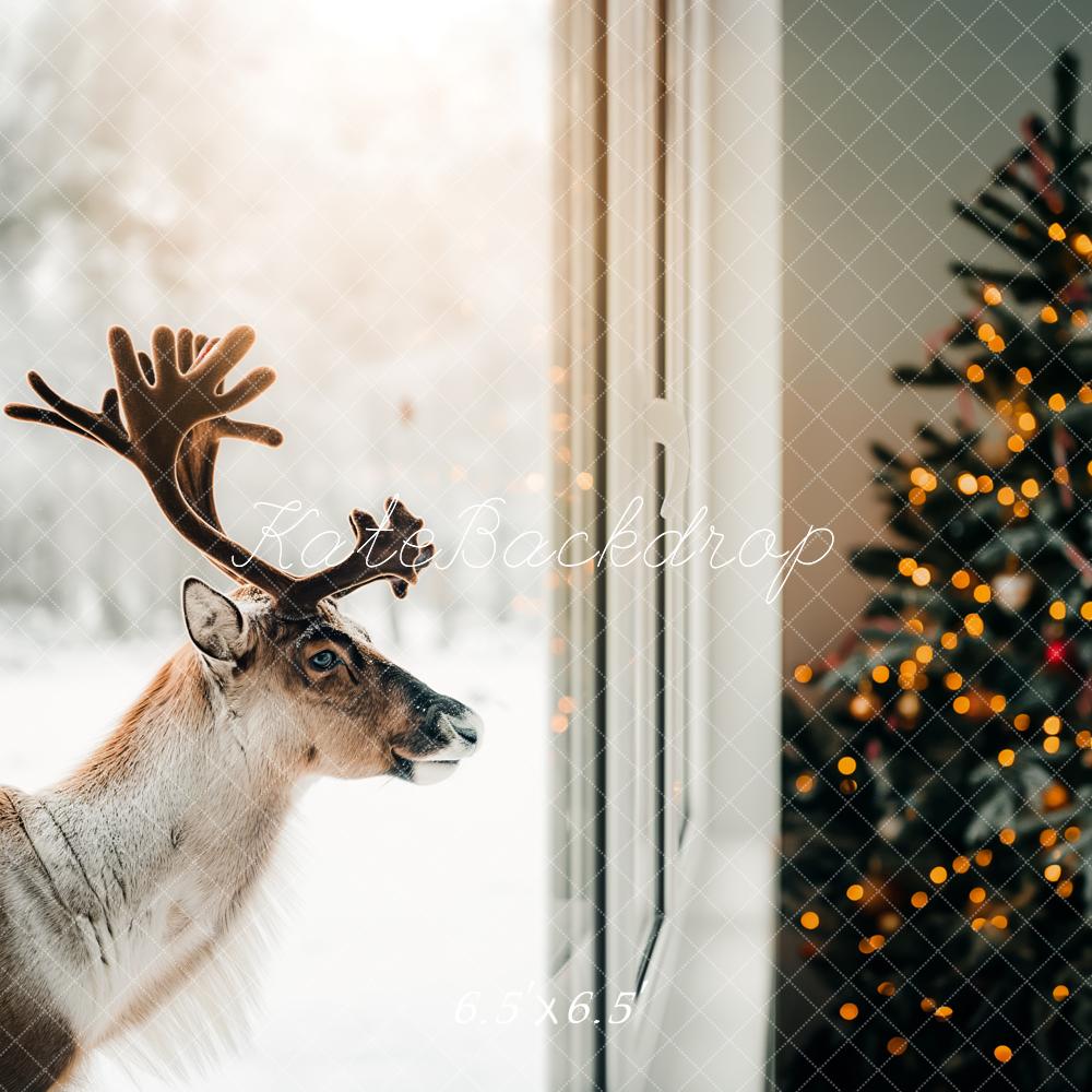 Kate Christmas Reindeer Tree Backdrop Designed by Kerry Anderson