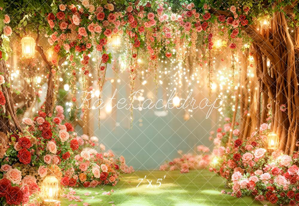 Kate Spring Flower Fairy Lights Backdrop Designed by Emetselch