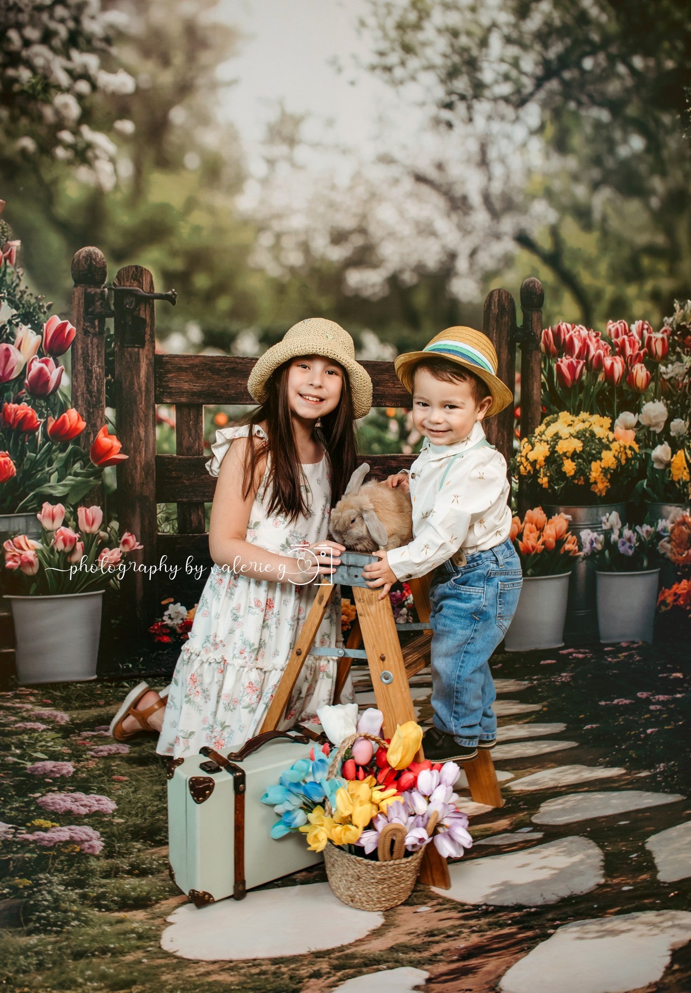 Kate Spring Tulips Garden Backdrop Designed by Mini MakeBelieve - Kate Backdrop AU