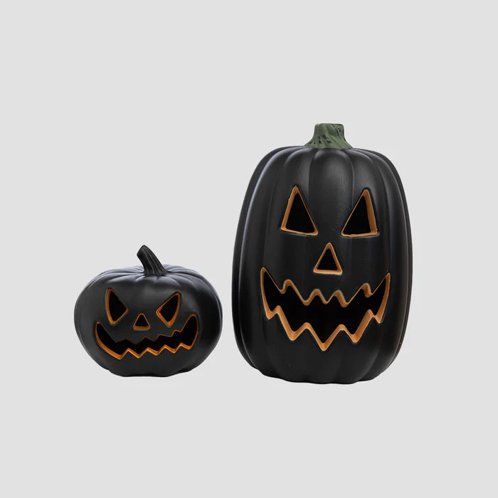 Kate Halloween 2pcs Jack-o'-Lantern - Smiling Artificial Black Pumpkin for Photography