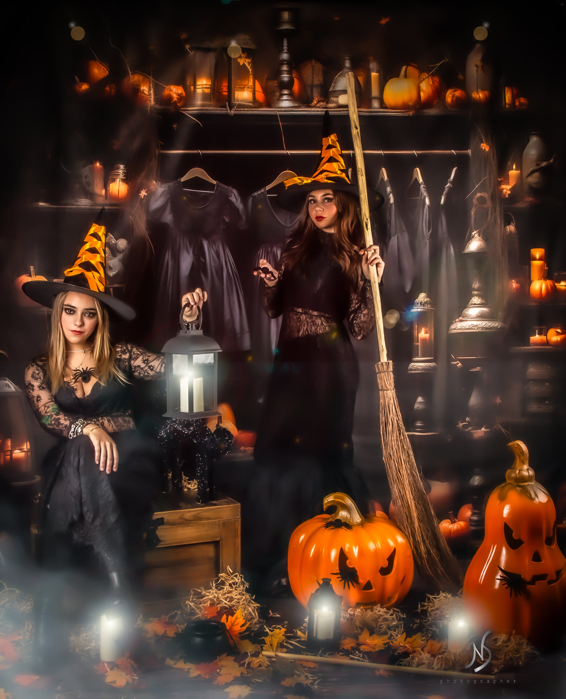 Kate Halloween Costume Pumpkin Backdrop for Photography - Kate Backdrop AU