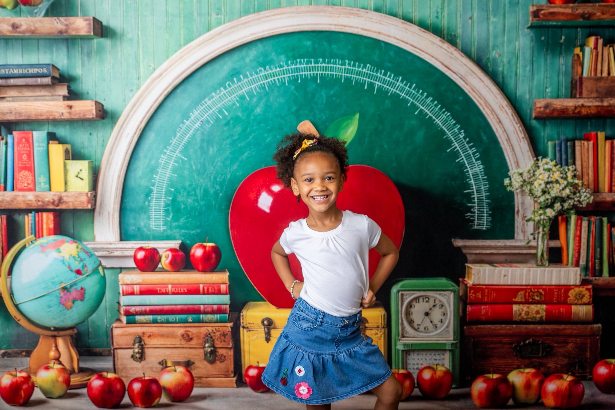 Kate Fleece Red Apple Backdrop Back to School Designed by Emetselch - Kate Backdrop AU