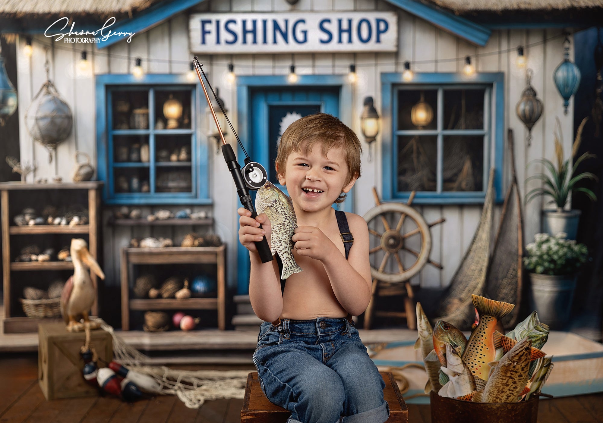 Kate Fishing Shop Backdrop Designed by Ashley Paul