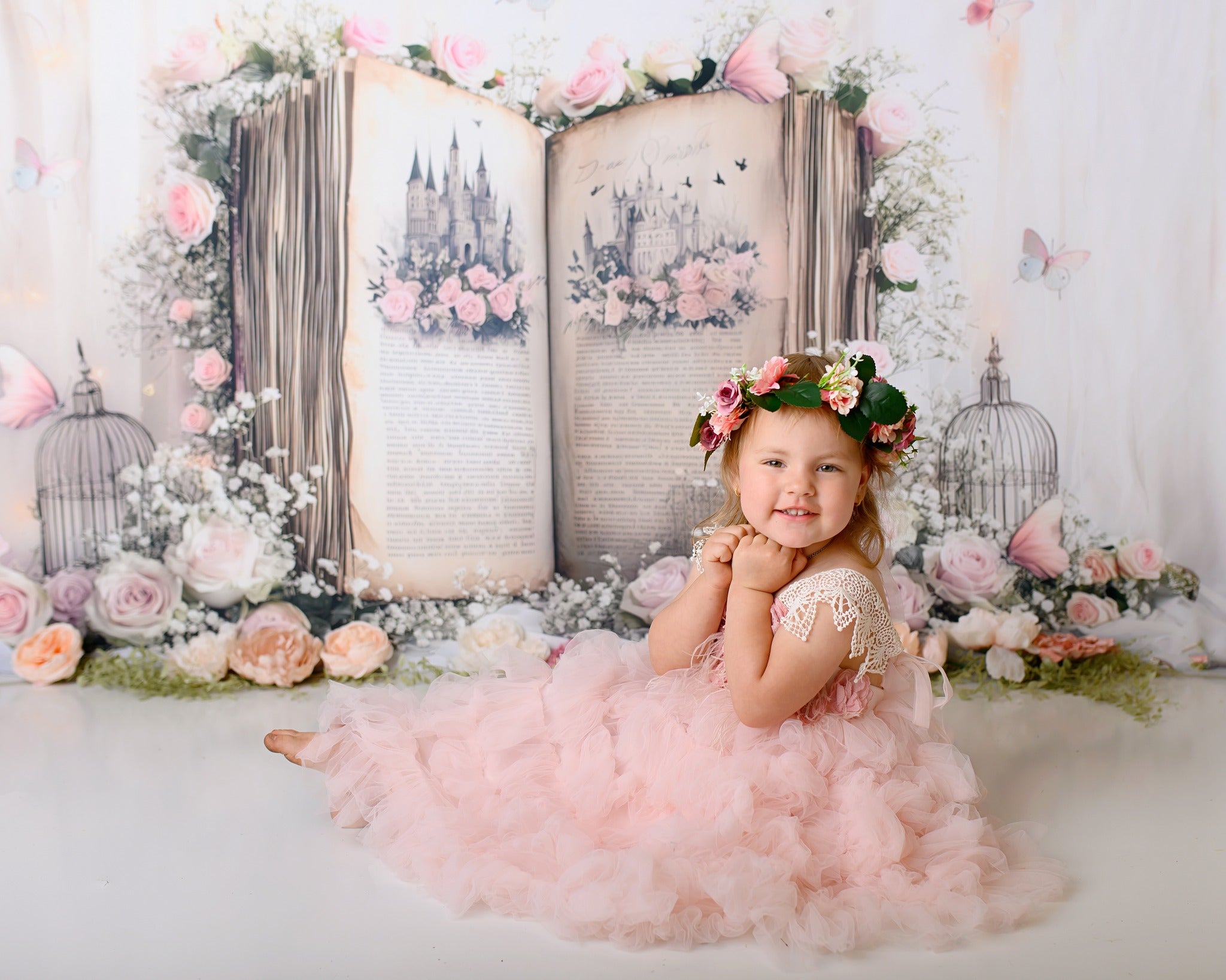Kate Fairy Tale Book Flower Backdrop Designed by Ashley Paul - Kate Backdrop AU