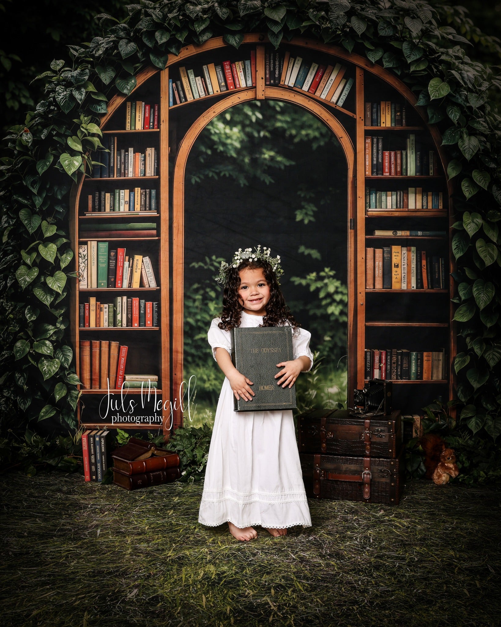 Kate Spring Garden Library Arch Backdrop Designed by Emetselch - Kate Backdrop AU