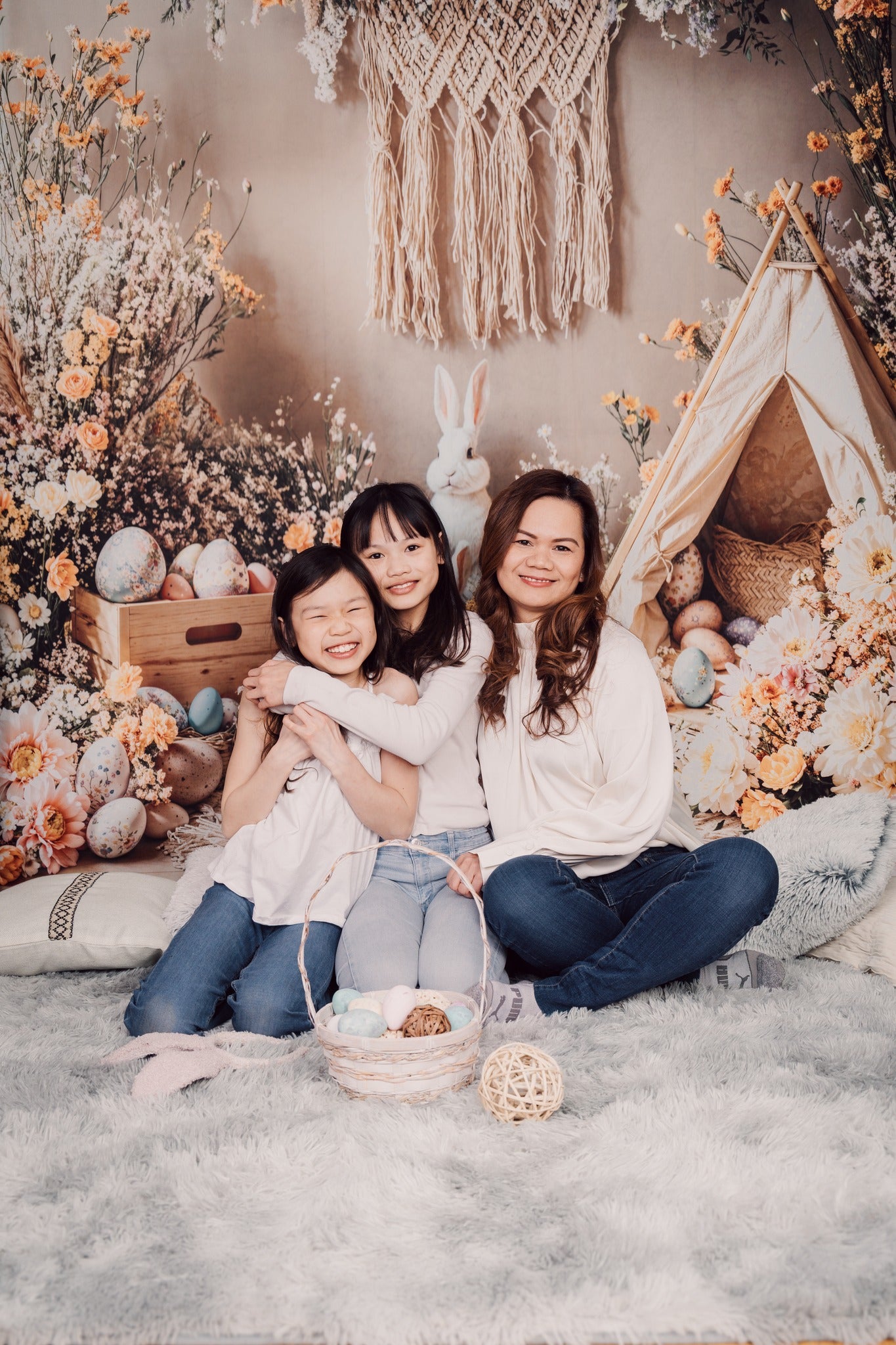 Kate Easter Bunny Boho Eggs Backdrop Designed by Emetselch