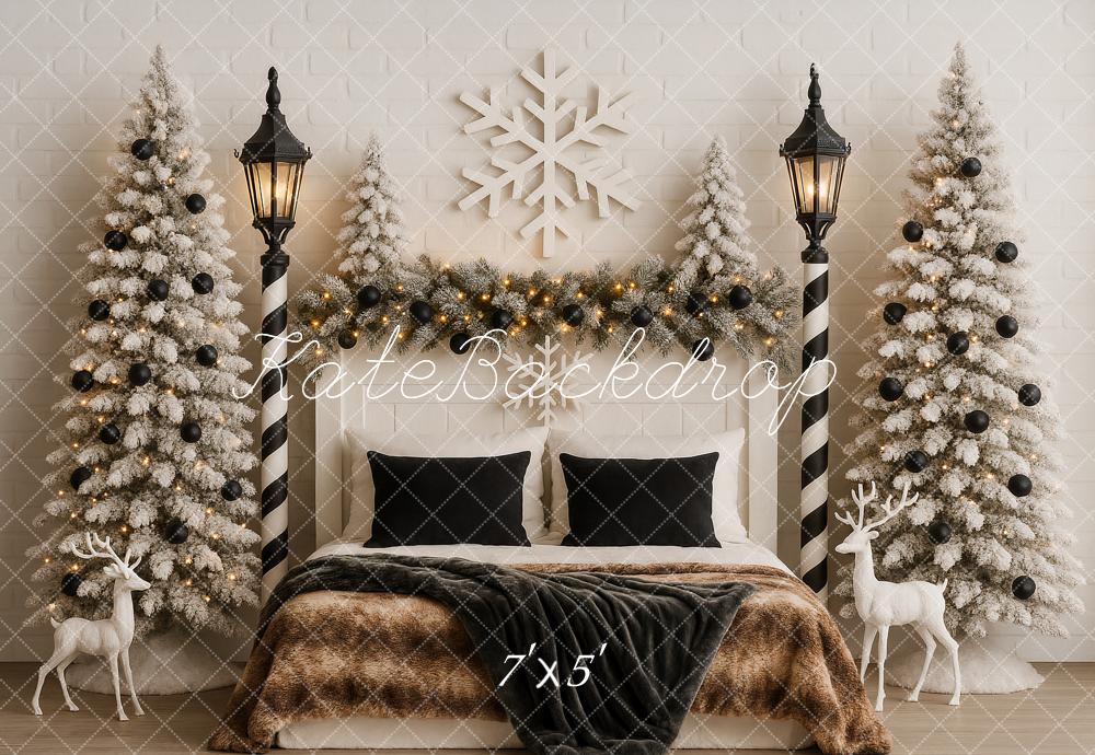 Kate Christmas Snowflake Trees Lamp Post Backdrop Designed by Ashley Paul - Kate Backdrop AU