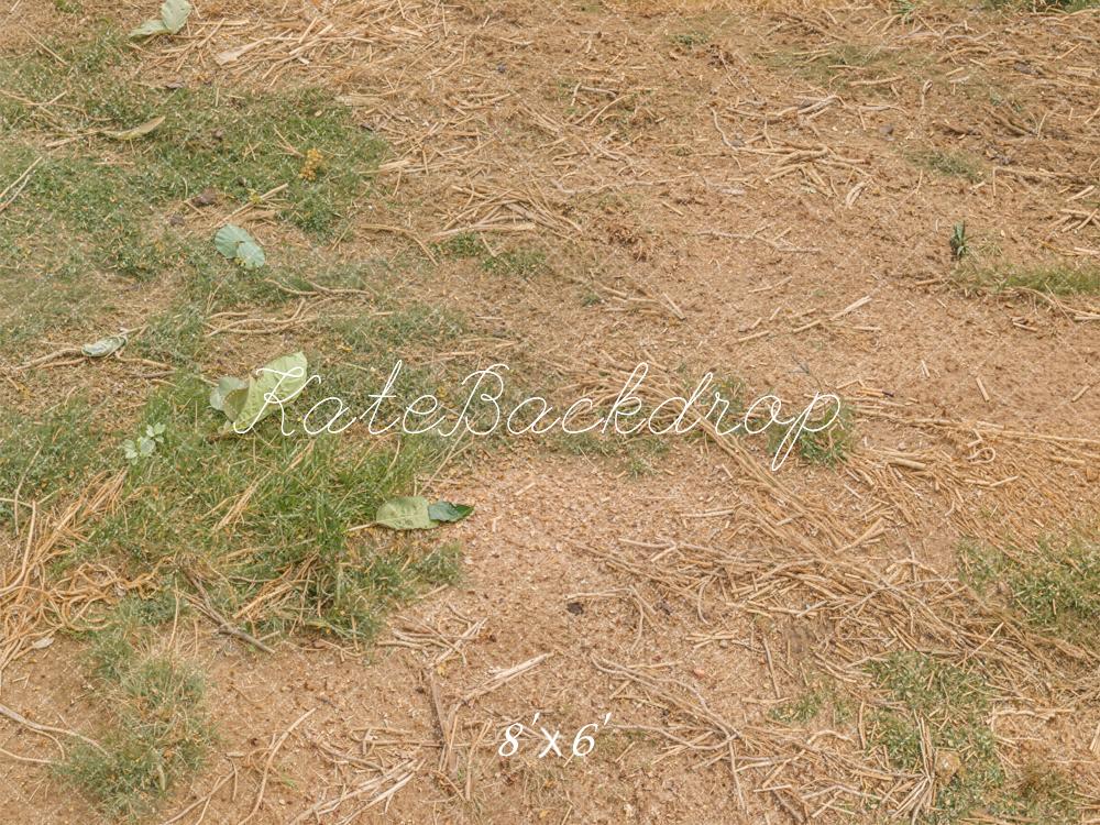 Kate Dry Grass Dirt Ground Fleece Backdrop Designed by Kate Image