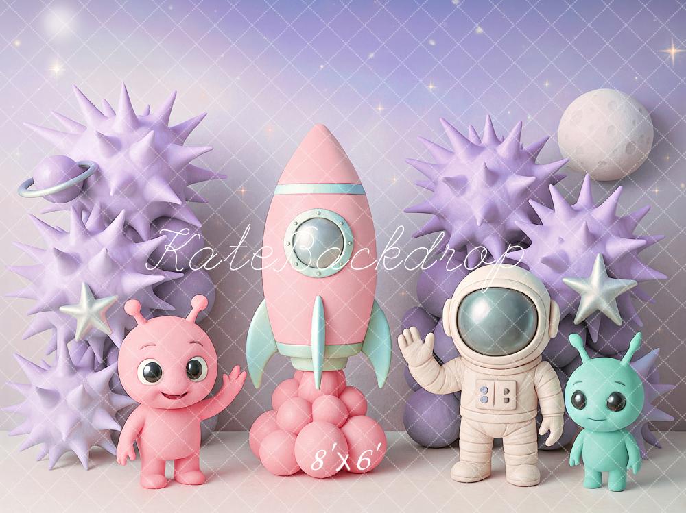 Kate Space Rocket Astronaut Aliens Backdrop Designed by Ashley Paul - Kate Backdrop AU