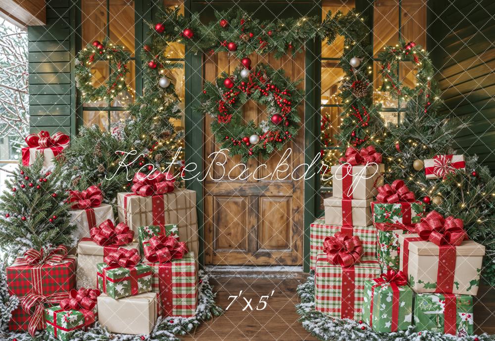 Kate Christmas Presents Greenery Backdrop Designed by Emetselch - Kate Backdrop AU