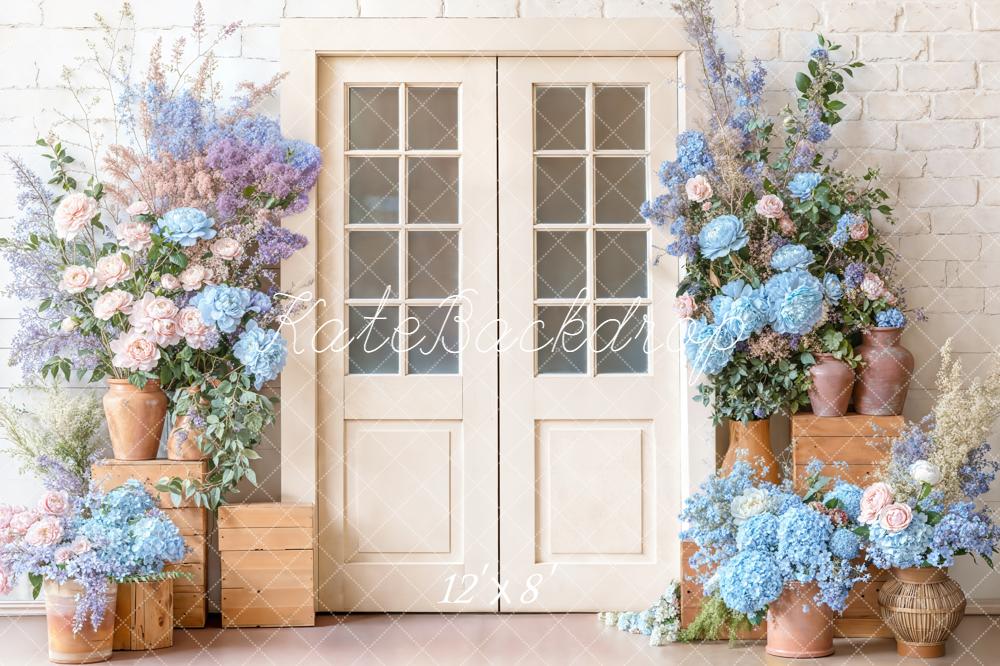 Kate White Door Flowers Wooden Crates Backdrop Designed by Emetselch