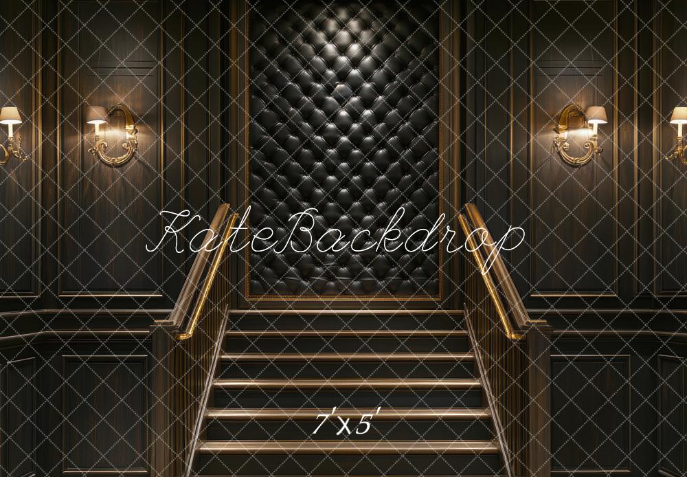 Kate Stairs Black Padded Wall Backdrop Designed by Mini MakeBelieve - Kate Backdrop AU
