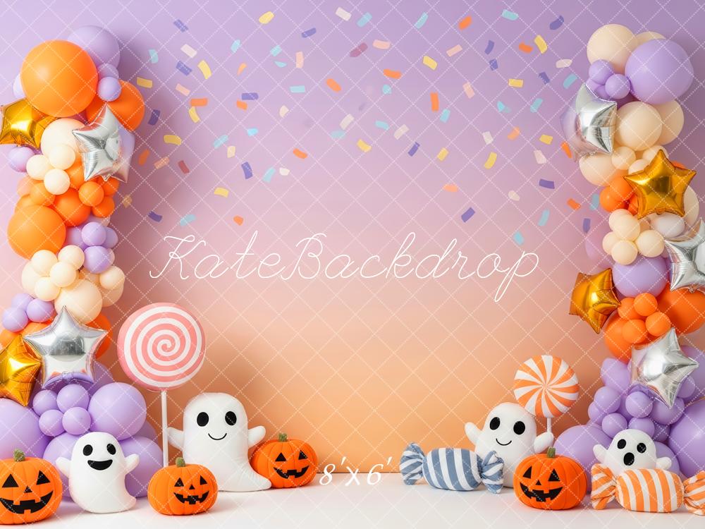 Kate Halloween Balloons Ghosts Pumpkins Backdrop Designed by Patty Roberts