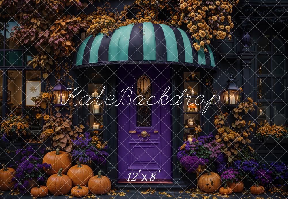 Kate Halloween Purple Door Fleece Backdrop Designed by Chain