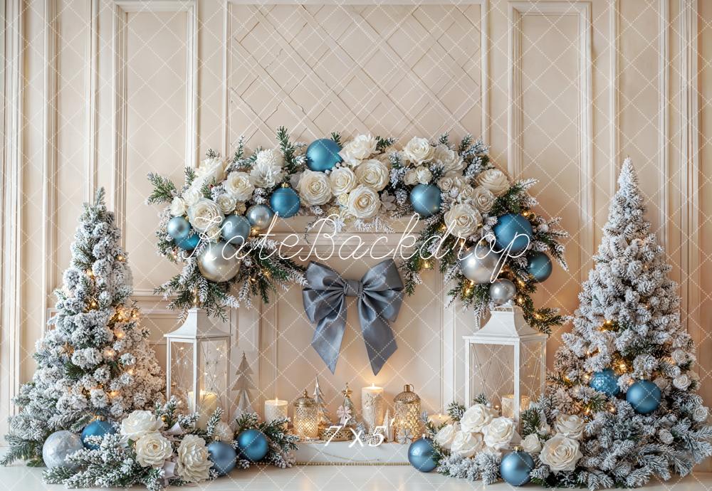 Kate Christmas Trees Bow Backdrop Designed by Emetselch - Kate Backdrop AU