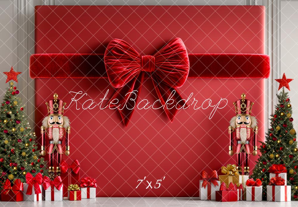 Kate Christmas Red Bow Gift Backdrop Designed by Mini MakeBelieve - Kate Backdrop AU