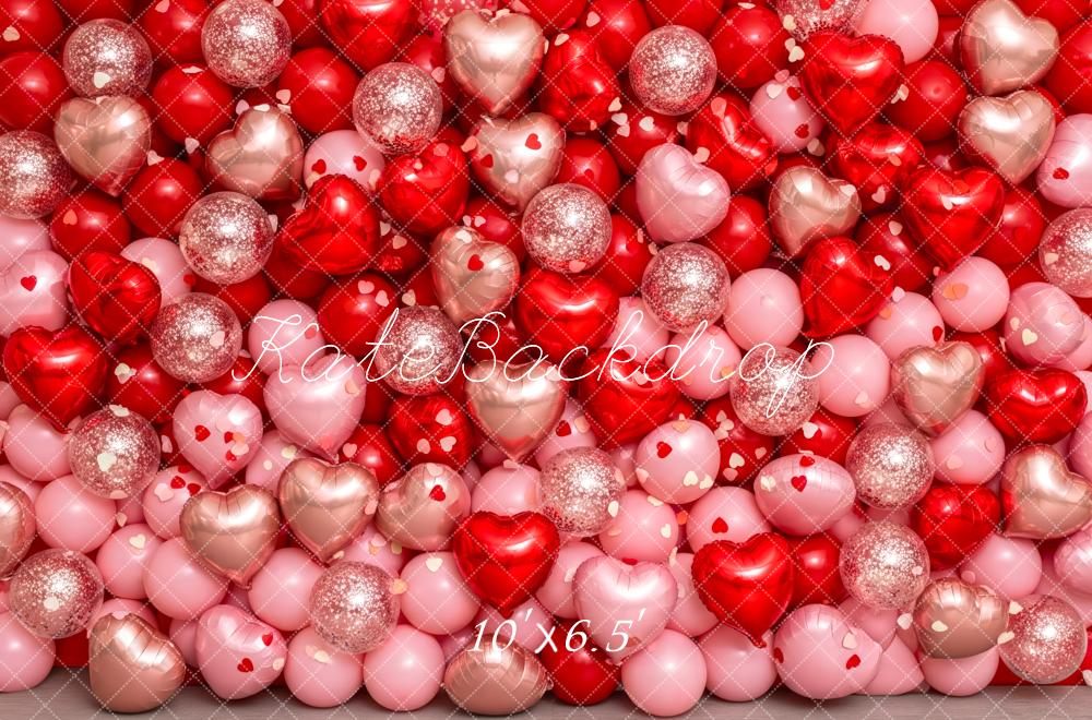 Kate Valentine Heart Balloons Fleece Backdrop Designed by Patty Roberts