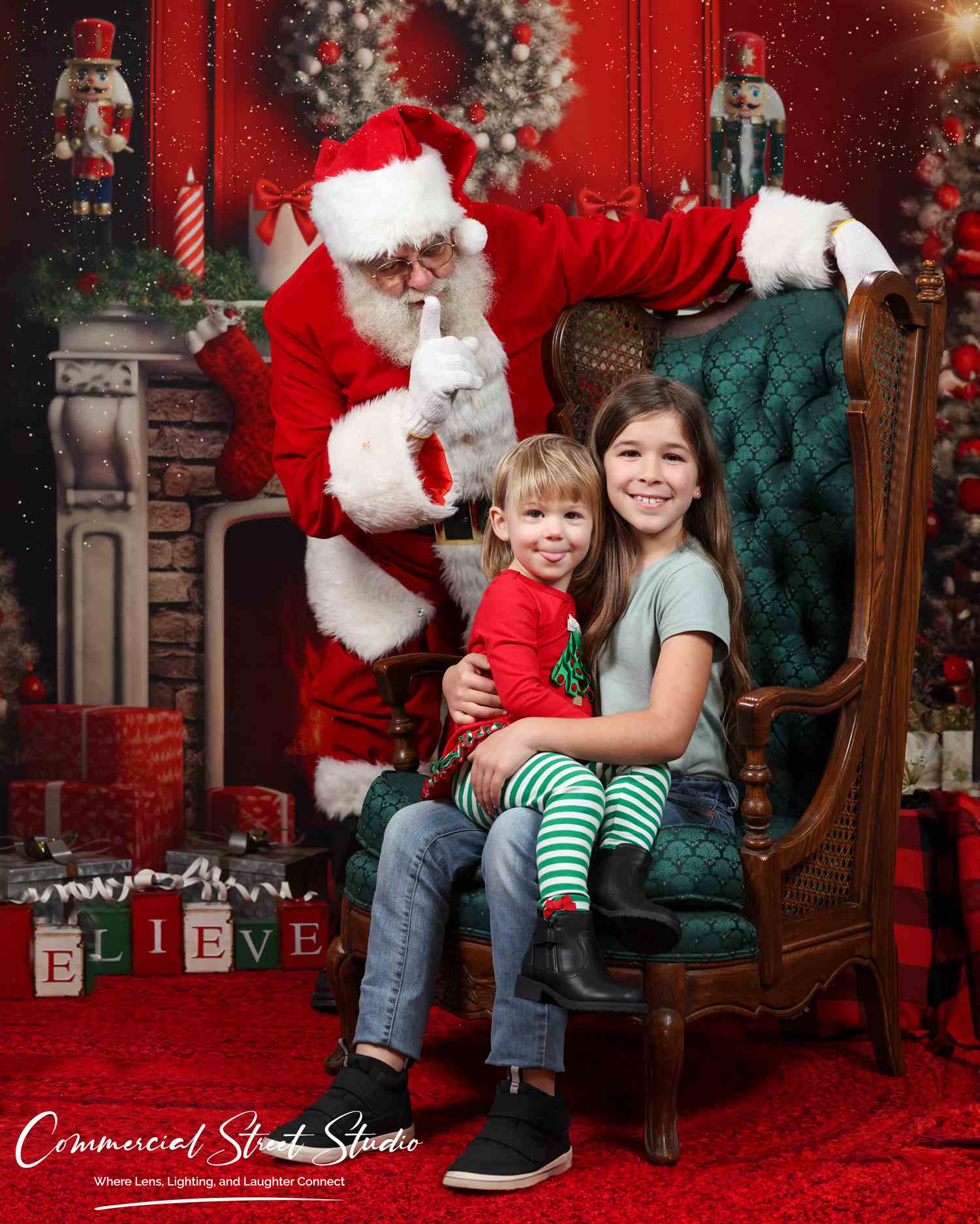 Kate Red Christmas Tree Fireplace Backdrop Designed by Chain Photography - Kate Backdrop AU