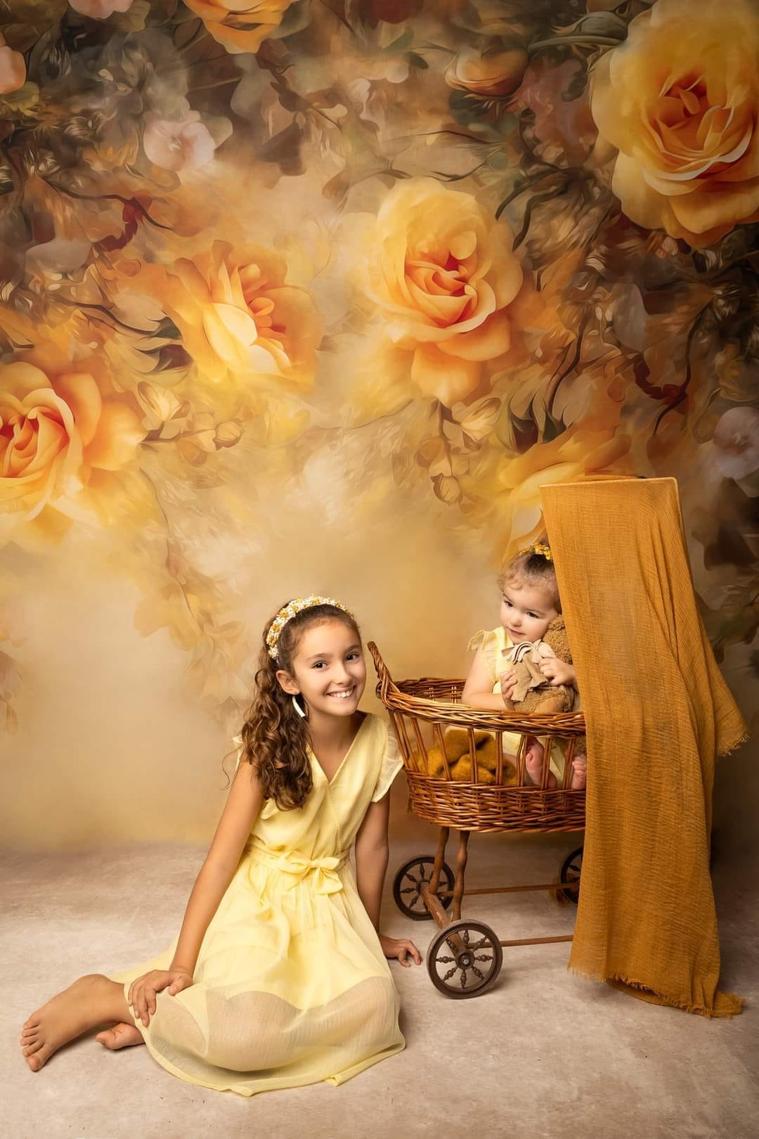 Kate Warm Painted Blooms Backdrop Designed by Candice Compton