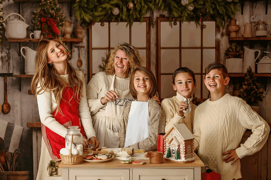 Kate White Christmas Kitchen Backdrop Designed by Emetselch - Kate Backdrop AU