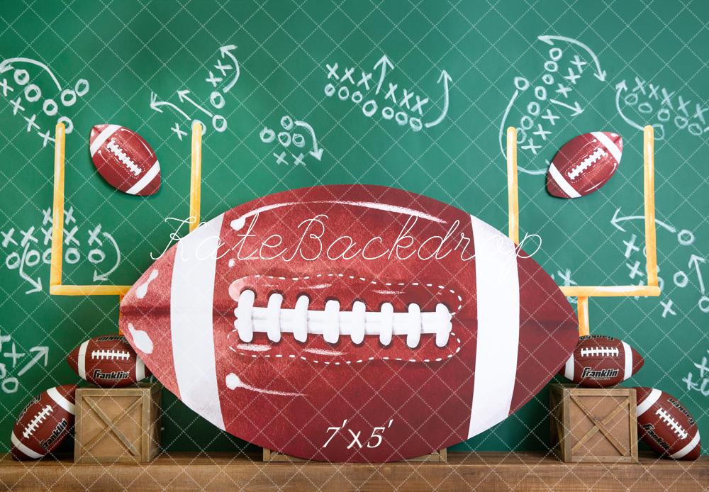 Kate Football Field Goal Chalkboard Green Backdrop Designed by Megan Leigh - Kate Backdrop AU