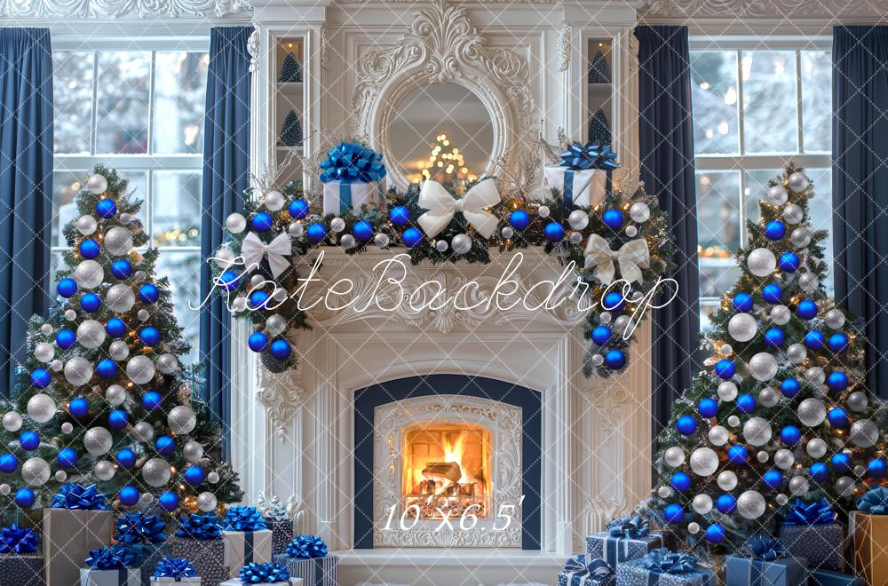 Kate Christmas Fireplace Gift Boxes Backdrop Designed by Mini MakeBelieve - Kate Backdrop AU