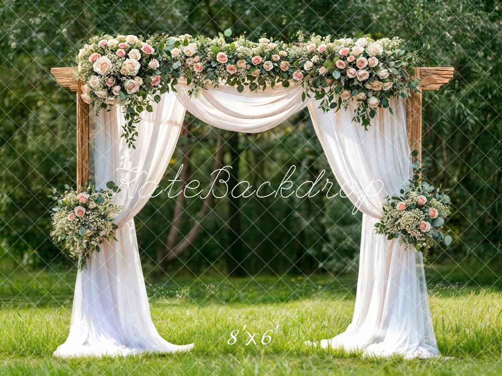 Kate Spring Grassland Wedding Fleece Backdrop Designed by Chain