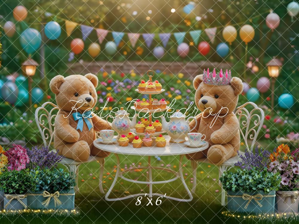 Kate Teddy Bear Tea Party Backdrop Designed by Mini MakeBelieve