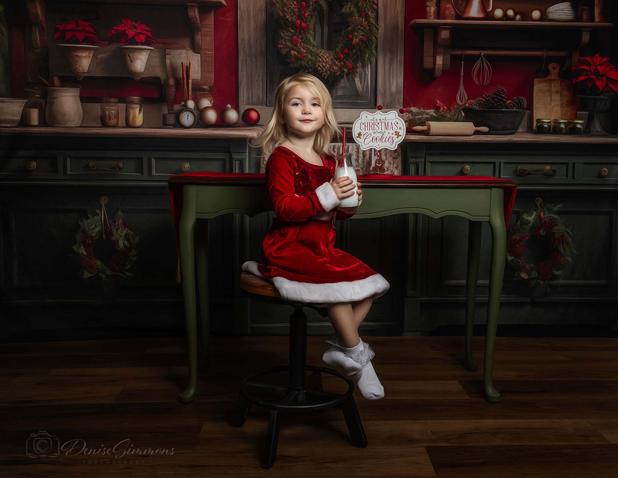 Kate Christmas Kitchen Backdrop Designed by Mandy Ringe Photography - Kate Backdrop AU
