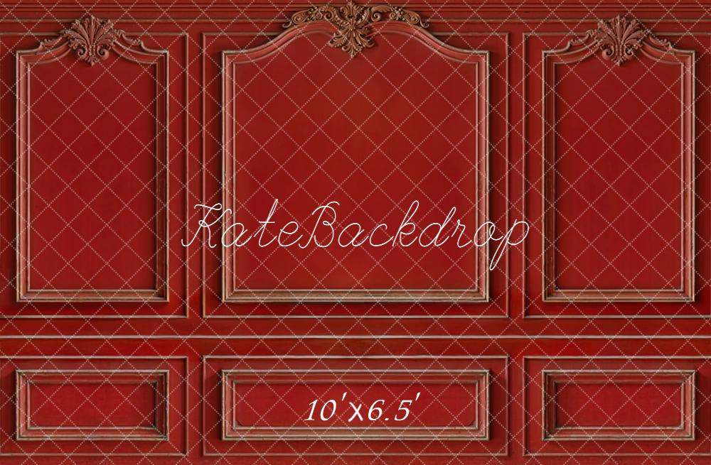 Kate Red Vintage Wall Fleece Backdrop Designed by Kate Image - Kate Backdrop AU