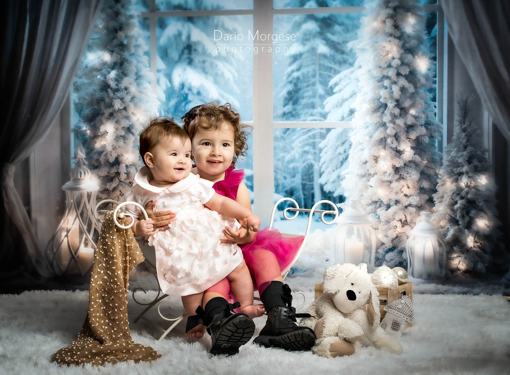 Kate Winter Christmas Tree Window Light Backdrop Designed by Emetselch - Kate Backdrop AU