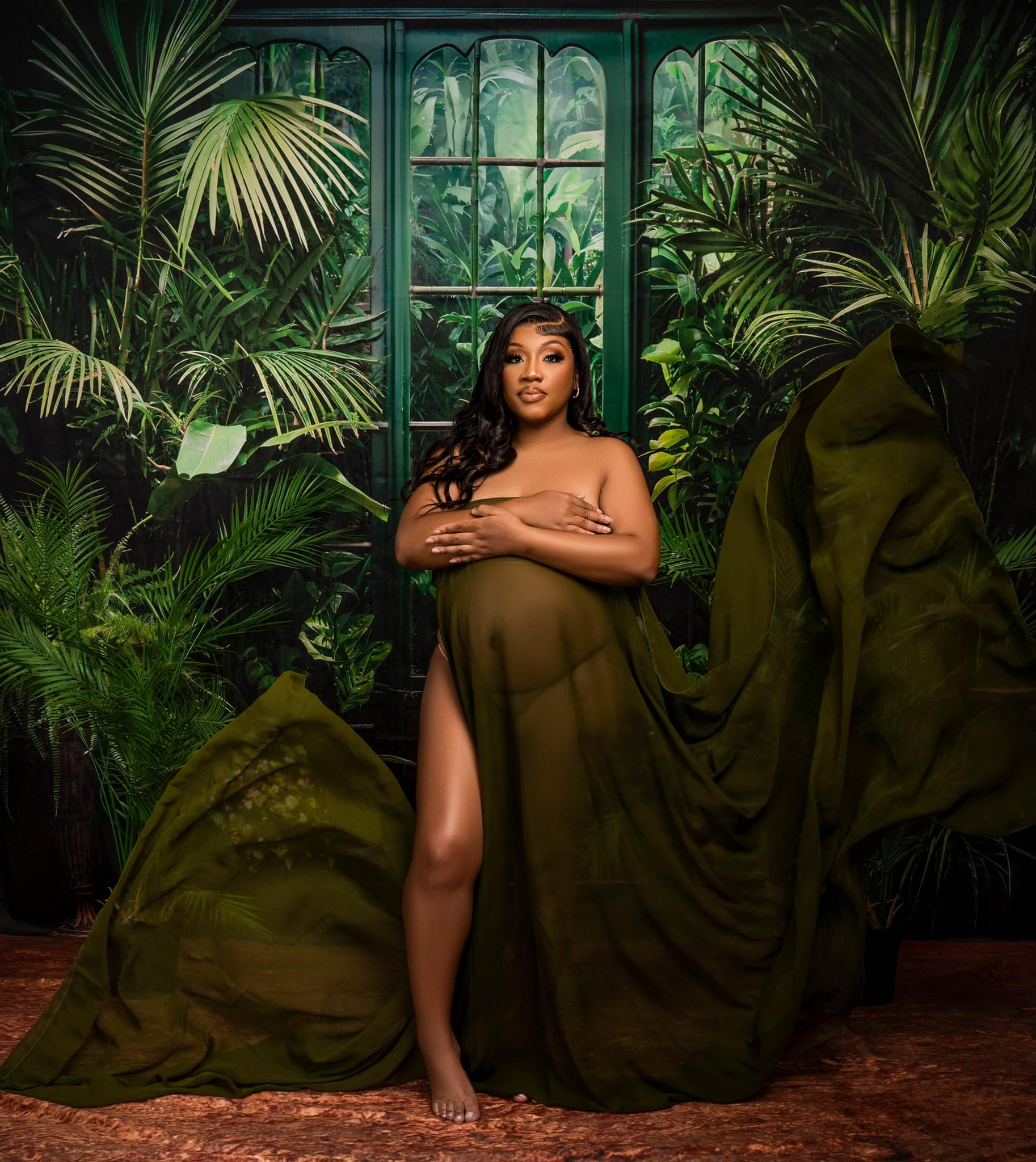 Kate Spring/Summer Green Plant Door Backdrop+Soil Floor Backdrop - Kate Backdrop AU