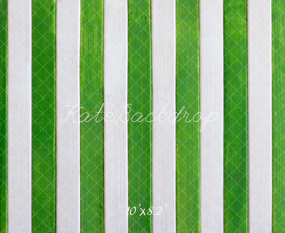 Kate Green White Vertical Striped Wall Backdrop Designed by Mini MakeBelieve