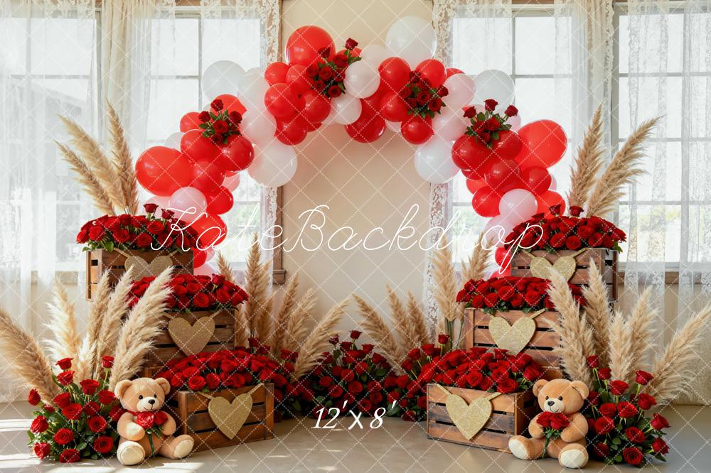 Kate Balloons Roses Valentine Backdrop Designed by Mini MakeBelieve