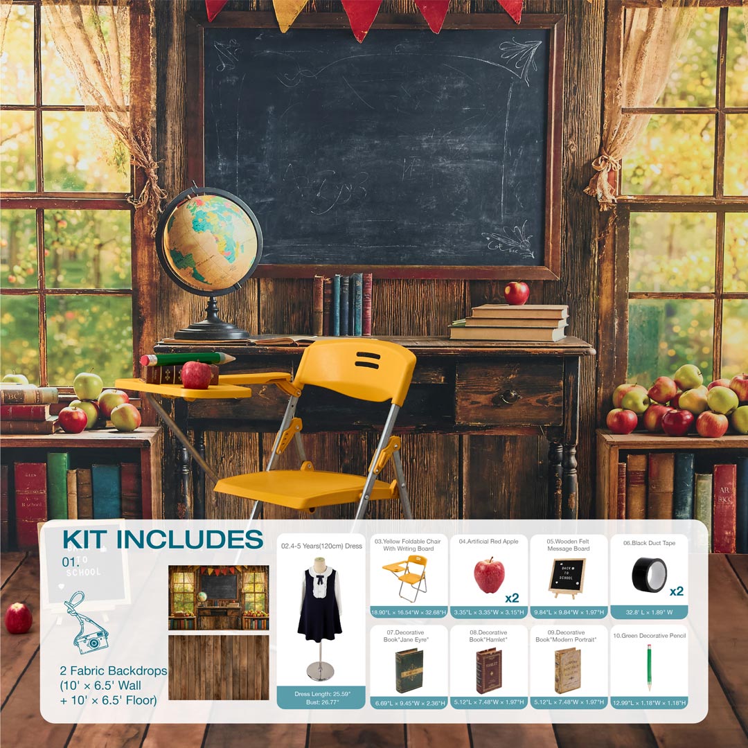 Kate Back to School Chalkboard Globe Photo Kit