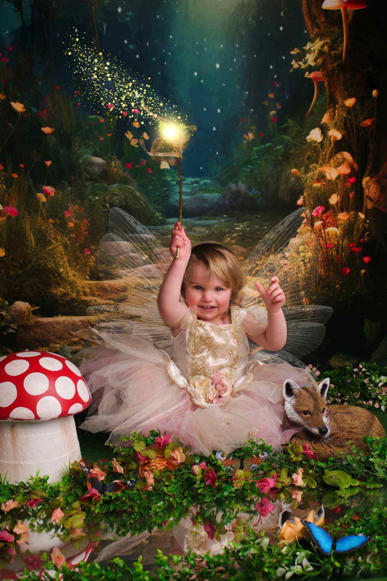 Kate Fantasy Firefly Mushroom Forest Backdrop Designed by Chain Photography - Kate Backdrop AU