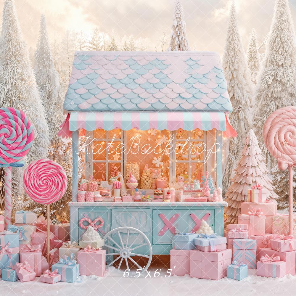 Kate Winter Lollipops Gift Forest Backdrop Designed by Emetselch