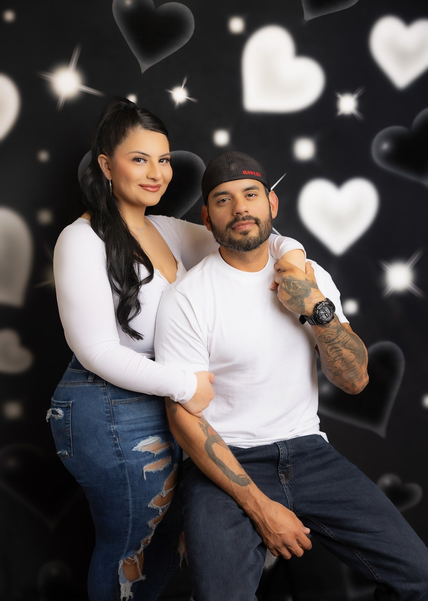 Kate 80 90's Black Valentine Backdrop Sweet Heart for Photography - Kate Backdrop AU