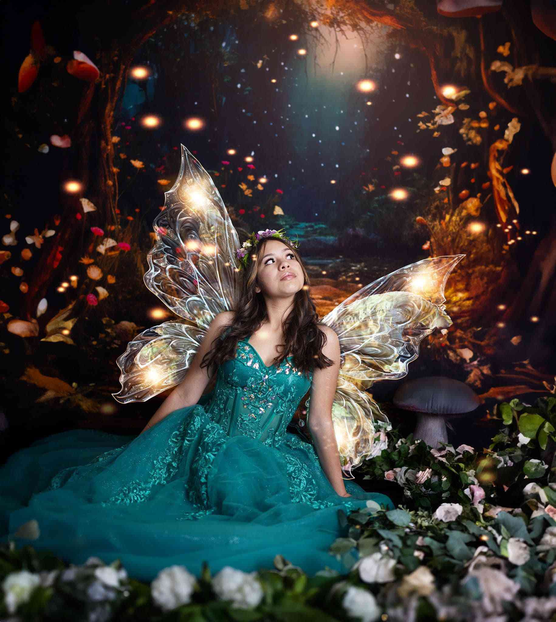 Kate Fantasy Firefly Mushroom Forest Backdrop Designed by Chain Photography - Kate Backdrop AU