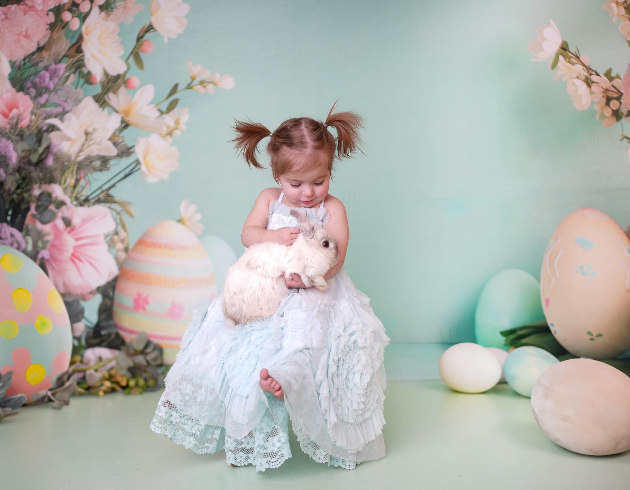 Kate Green Easter Backdrop with Flowers Designed by Patty Roberts