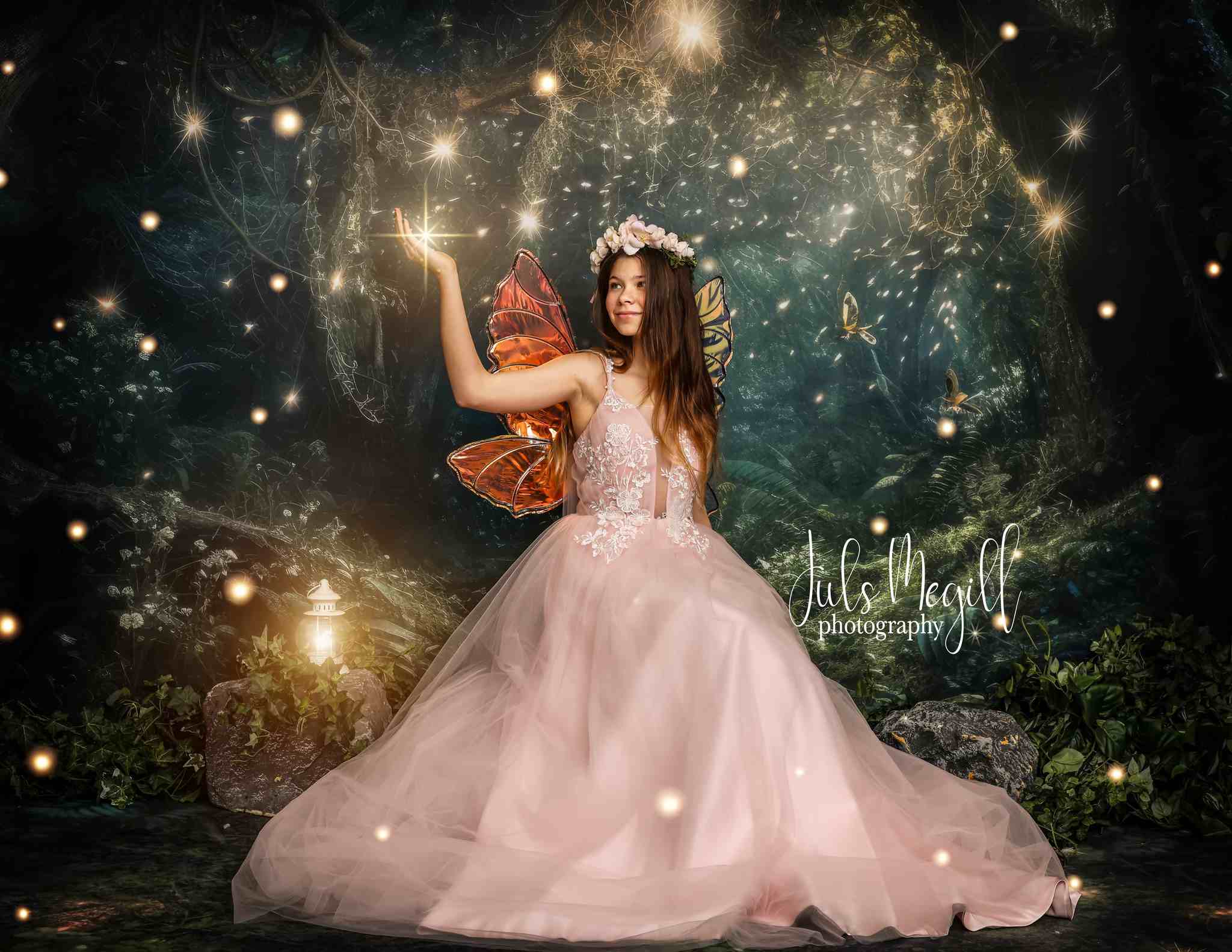 Kate Enchanted Fairy Night Backdrop+Forest Floor Designed by Mandy Ringe Photography
