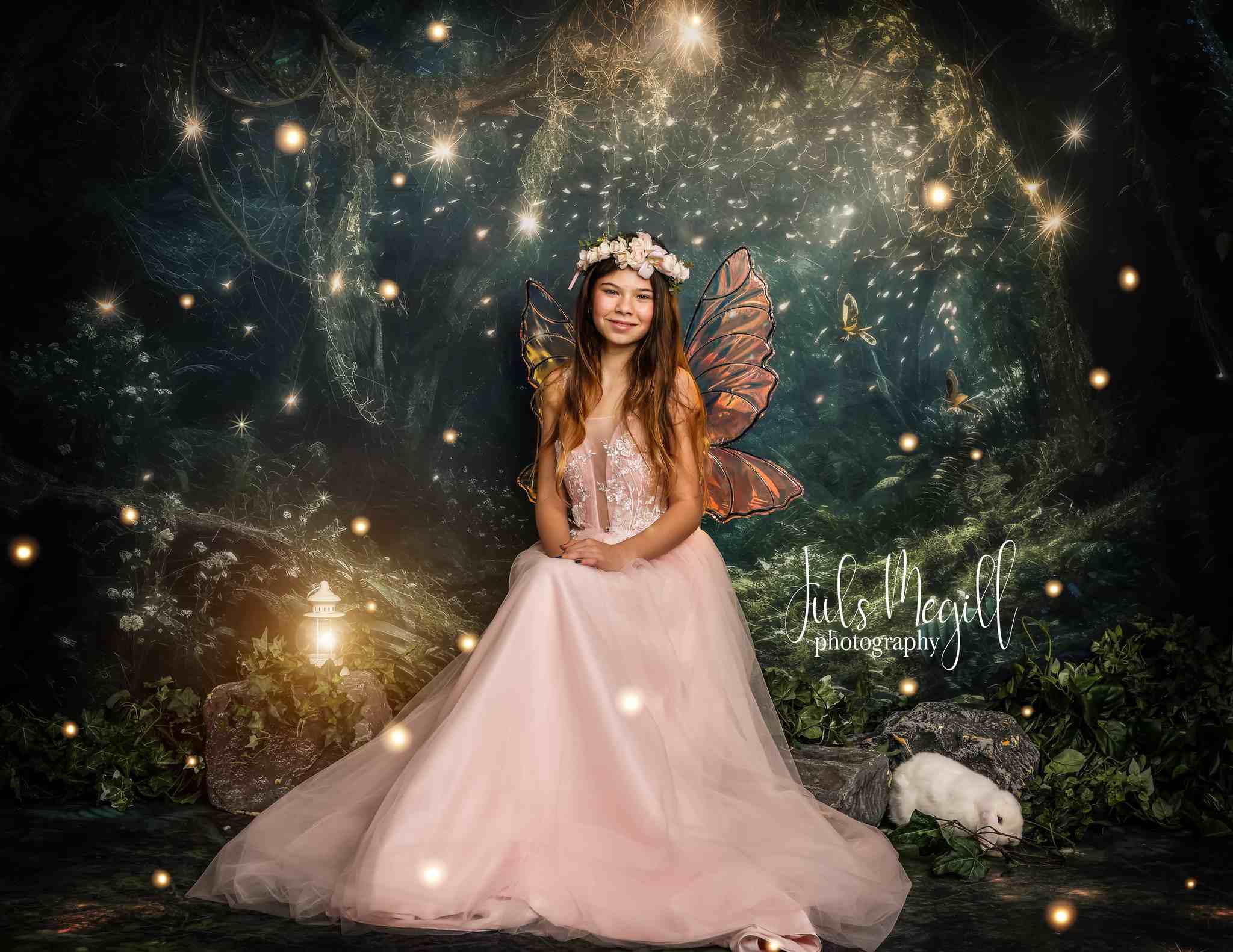 Kate Enchanted Fairy Night Backdrop+Forest Floor Designed by Mandy Ringe Photography