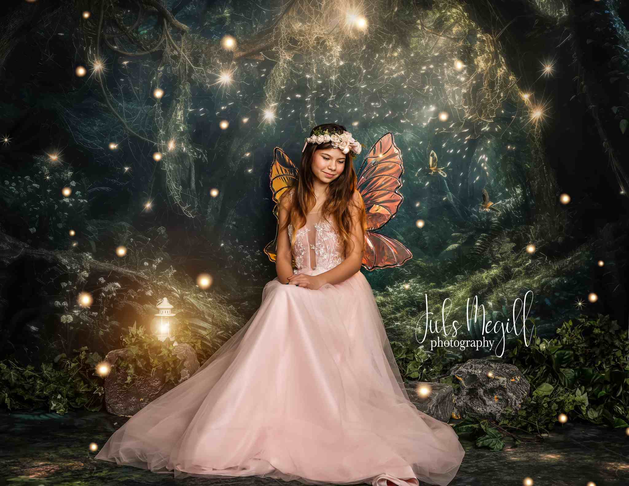 Kate Enchanted Fairy Night Backdrop+Forest Floor Designed by Mandy Ringe Photography - Kate Backdrop AU